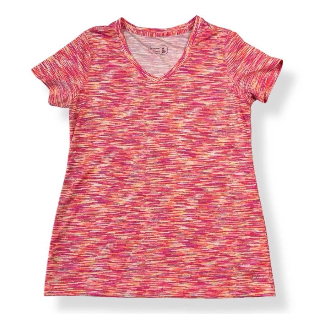 Be Inspired Activewear Top Womens Size‎ M Multicolor Short Sleeves